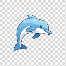 cute blue dolphin transparent