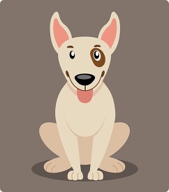 cute bull terrier dog with spot on one eye clipart