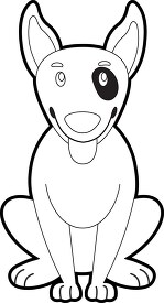 cute bull terrier dog with spot on one eye printable outline cli