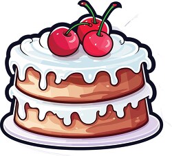 cute cake icon for sticker white background