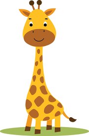 cute cartoon african baby giraffe clipart