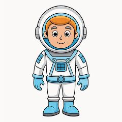 cute cartoon astronaut character in a space suit ready for adven