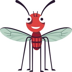 cute cartoon flying mosquito insectwith large eyes and head