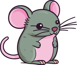 cute cartoon mouse with long wiskers pink tail