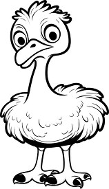 cute cartoon of a big eyed big feet ostrich bird