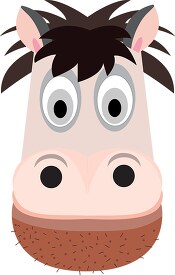cute cartoon style face of a horse clipart