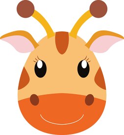 cute cartoon style giraffe head vecctor clipart