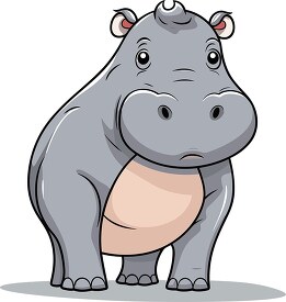 cute cartoon style hippopotamus