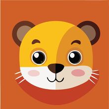 cute cartoon style lion face animal animal icon