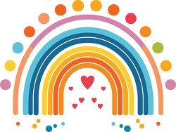 cute coloful rainbow illustration with a heart filled center