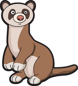 cute curious playful ferret clip art