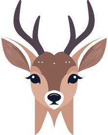 cute deer with horns animal face