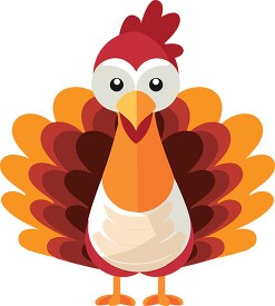 cute festive thanksgiving turkey cartoon style