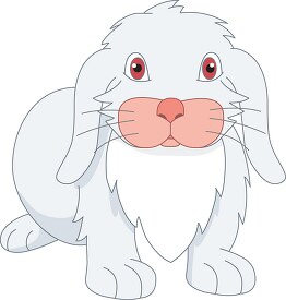cute fluffy white rabbit clipart
