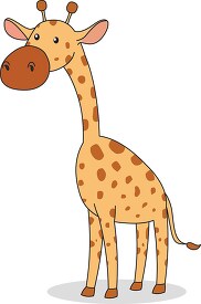 cute giraffe cartoon style clipart