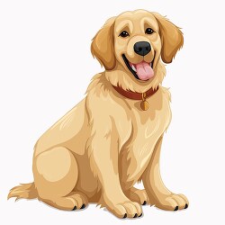cute golden retriever dog clip art