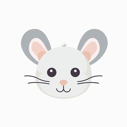 cute gray mouse face with big ears