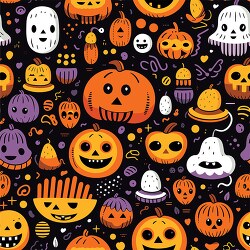 cute halloween pumpkin doddle pattern