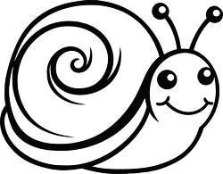 cute happy cartoon style snail black outline printable