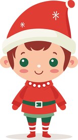 cute happy elf dressed in christmas clothing