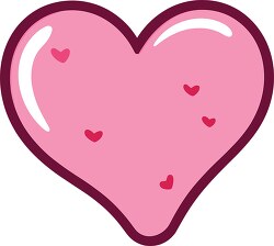 cute heart icon with pink dots and a grey outline