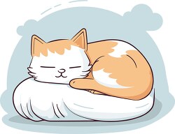 cute kitten sleeping on a fluffy white pillow