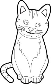 cute kitten with long tail printable cutout