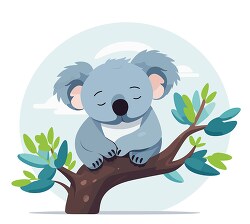 cute koala with fluffy gray fur and round button nose clip art