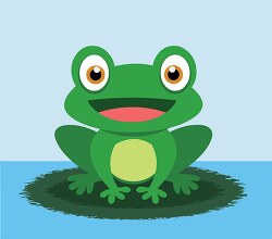 cute large eyed toad on lily pad clipart Clipart