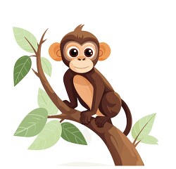 cute monkey with large eyes uses claws to grip tree branch clip 