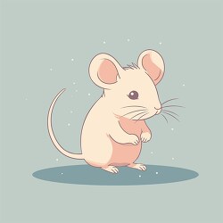 cute mouse with a pink tail and white paws clip art