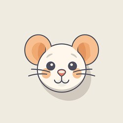 cute mouse with big ears animal face