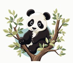 cute panda in a tree clip art