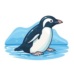 cute penguins stands one clip art