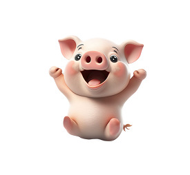 cute pig 3d cartoon character