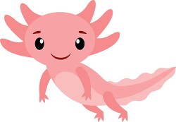 cute pink axolotl Salamander cartoon style