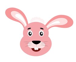 cute pink rabbit face clipart