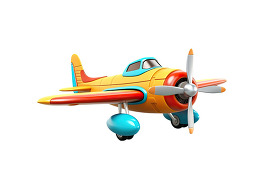 cute plane 3d cartoon style