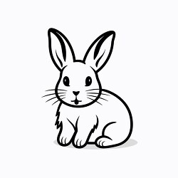 cute rabbit black outline clip art