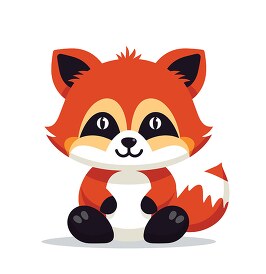 cute red panda with round face and masked eyes