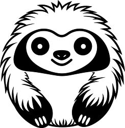 cute sloth black outline printable