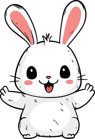 cute smiling baby bunny with arms outstretched cartoon