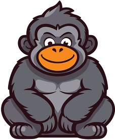 cute smiling cartoon style gorilla clip art