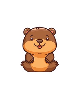 cute smiling playful beaver clip art