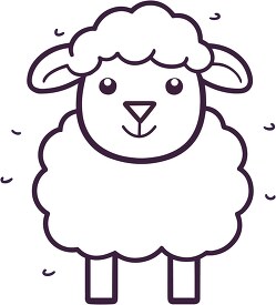 cute smiling sheep vector illustration black outline printable c