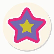 cute star icon stamp with a pink outline