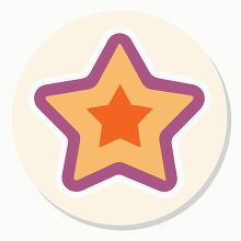 cute star round icon with a pink outline