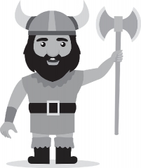 cute viking man character educational clip art graphic
