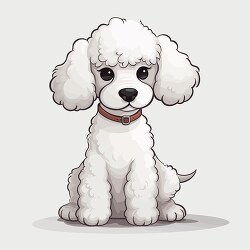 cute white fluffy poodle clip art