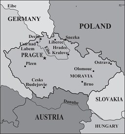 Czech Republic country map gray color
